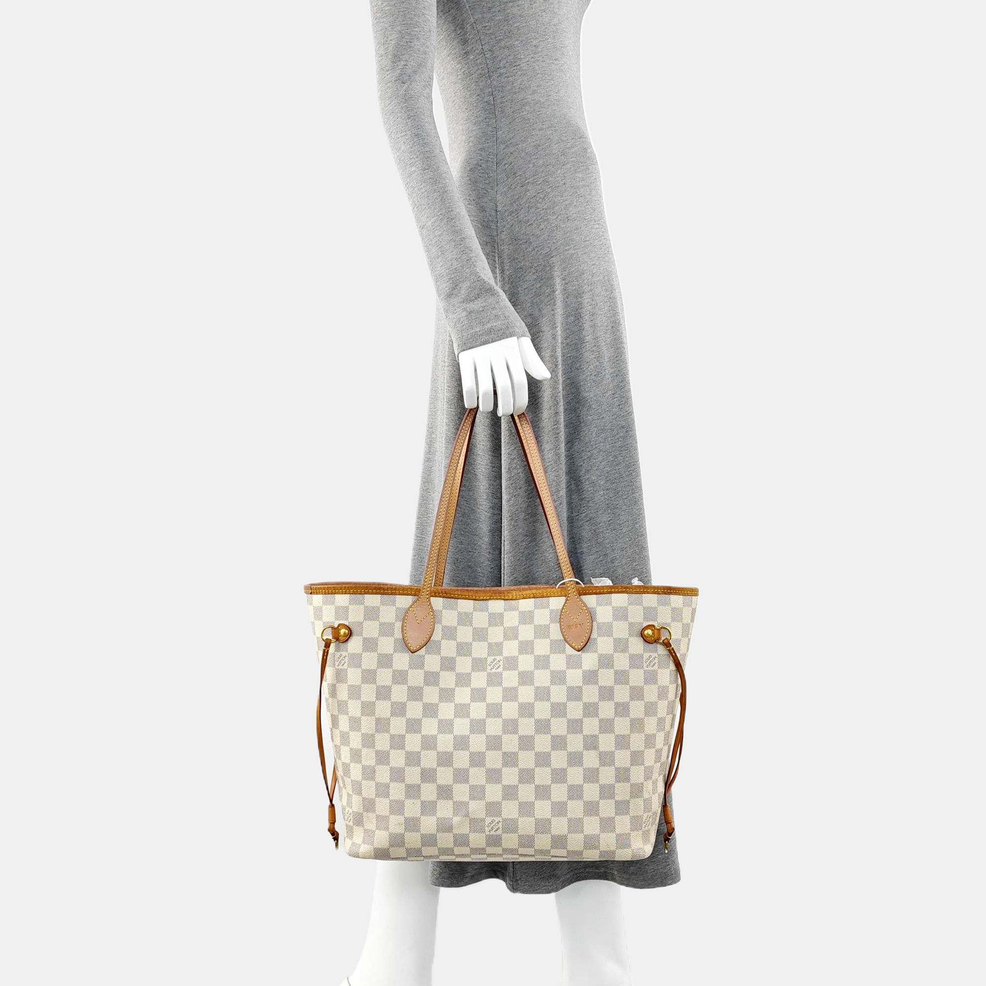 NEVERFULL MM Damier Azur Coated Canvas White