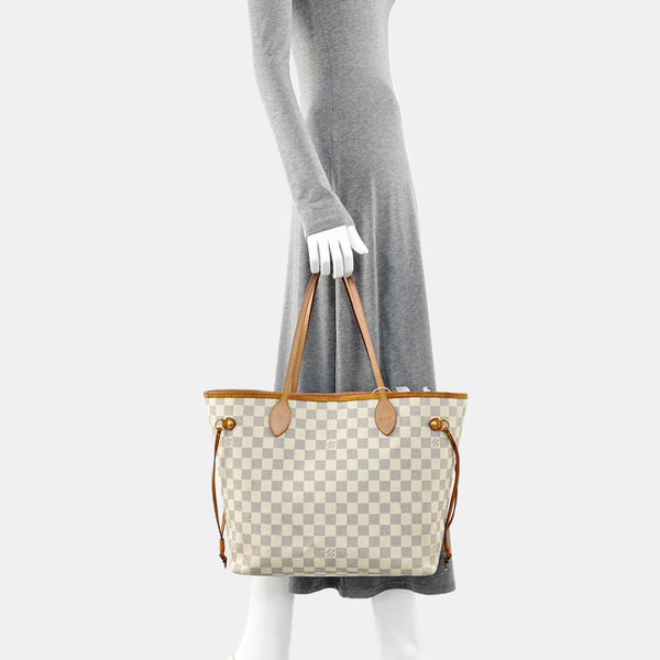 NEVERFULL MM Damier Azur Coated Canvas White