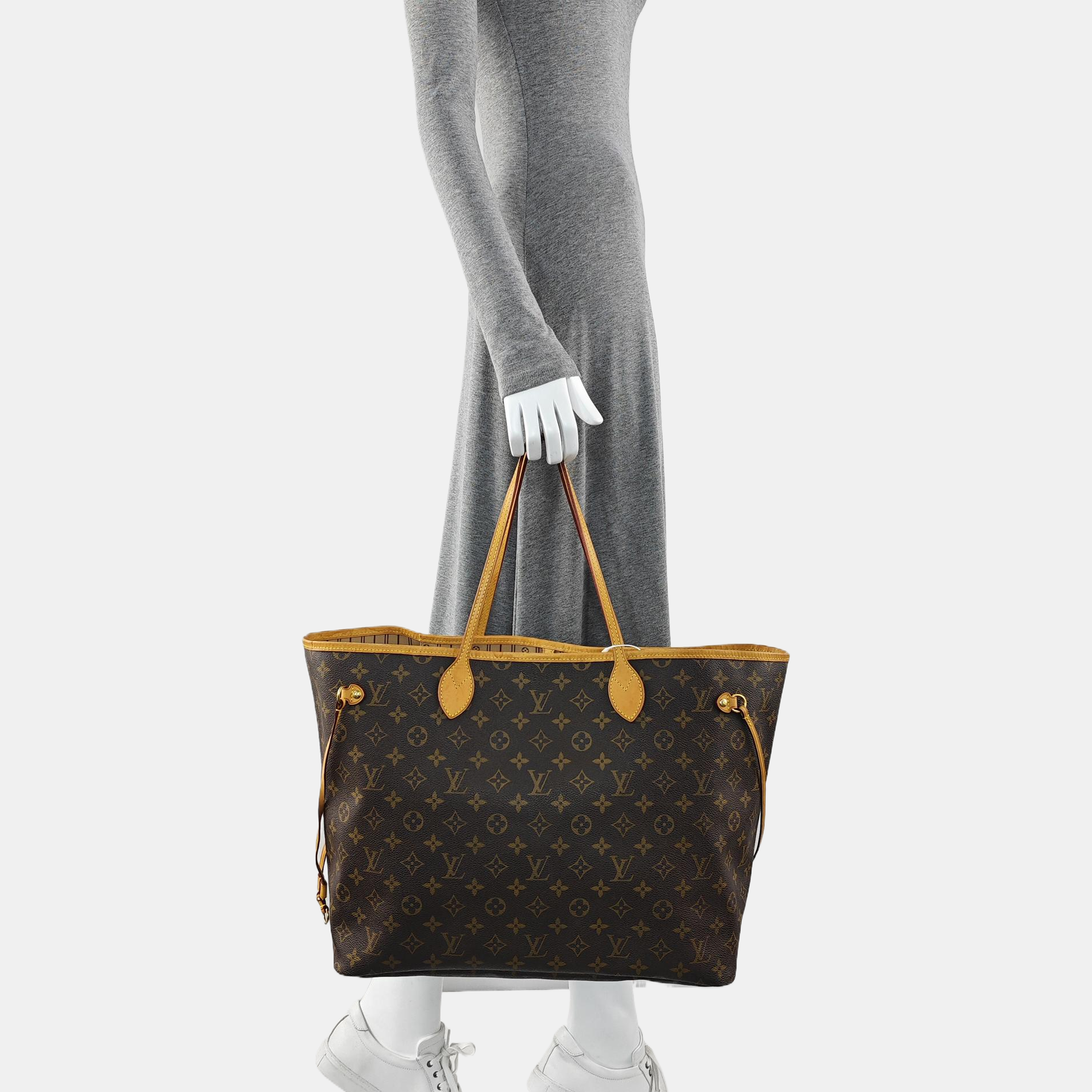 NEVERFULL GM Monogram Coated Canvas Brown