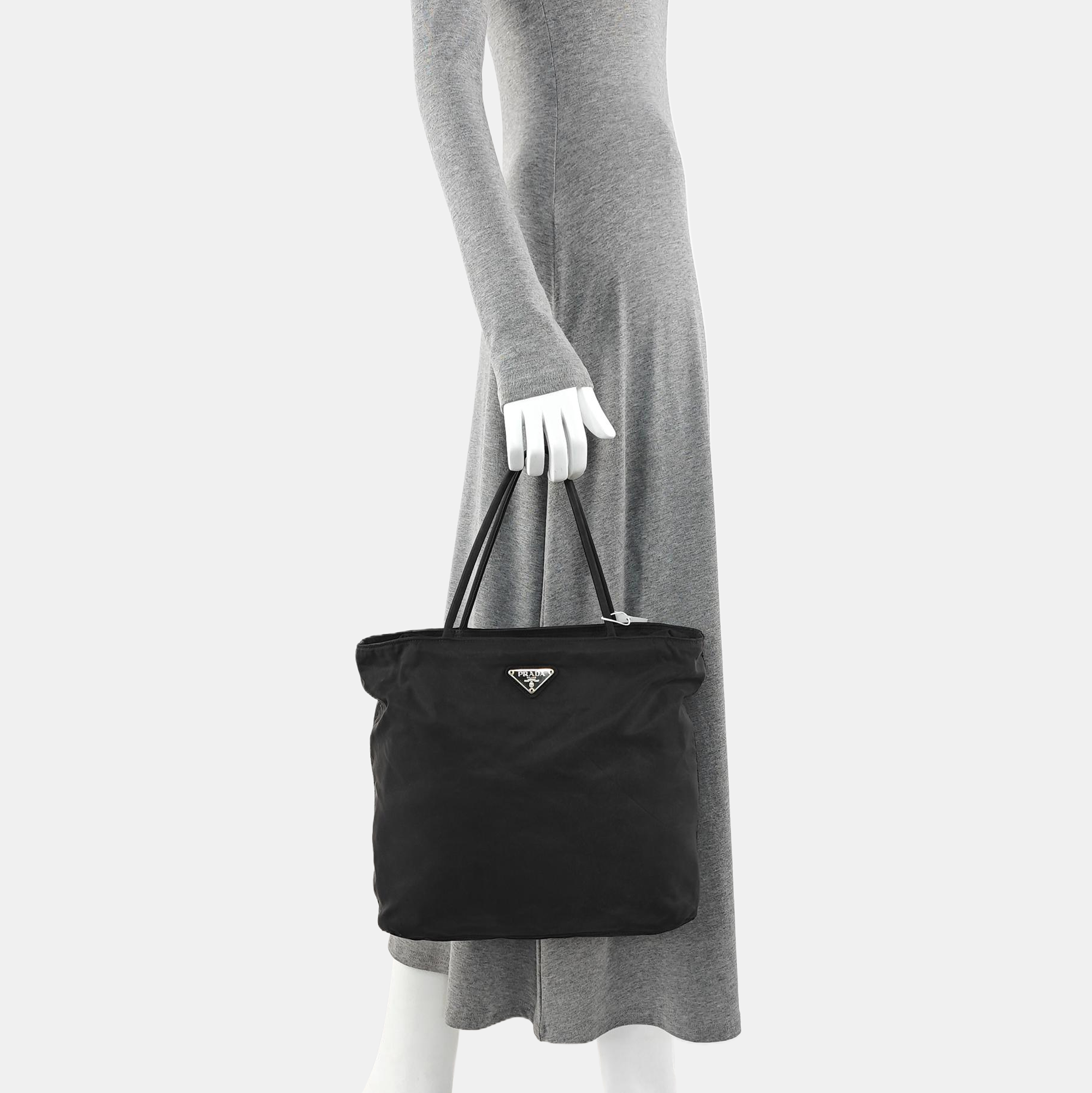 Nylon Top Handle Bag Black