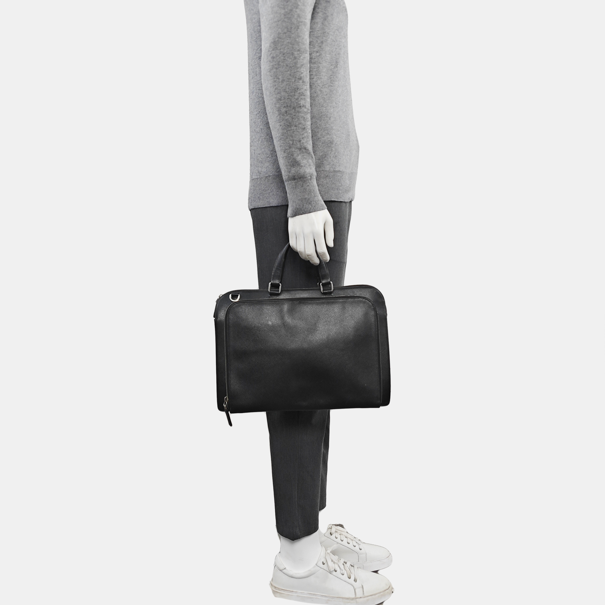Saffiano Calfskin Tote Bag Black