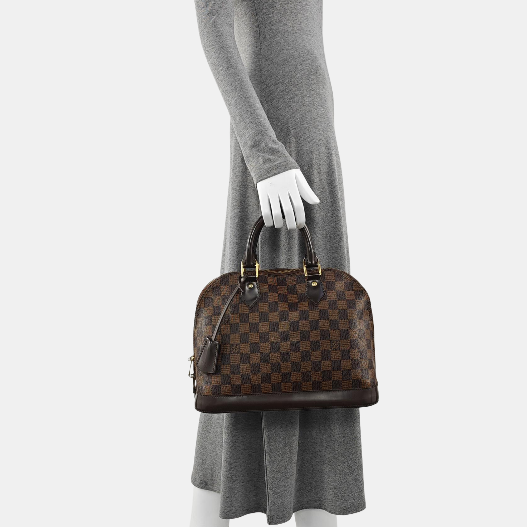 ALMA PM Lona revestida Damier Ebene Marrón