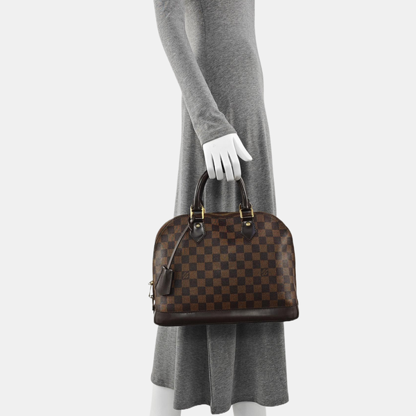 ALMA PM Lona revestida Damier Ebene Marrón