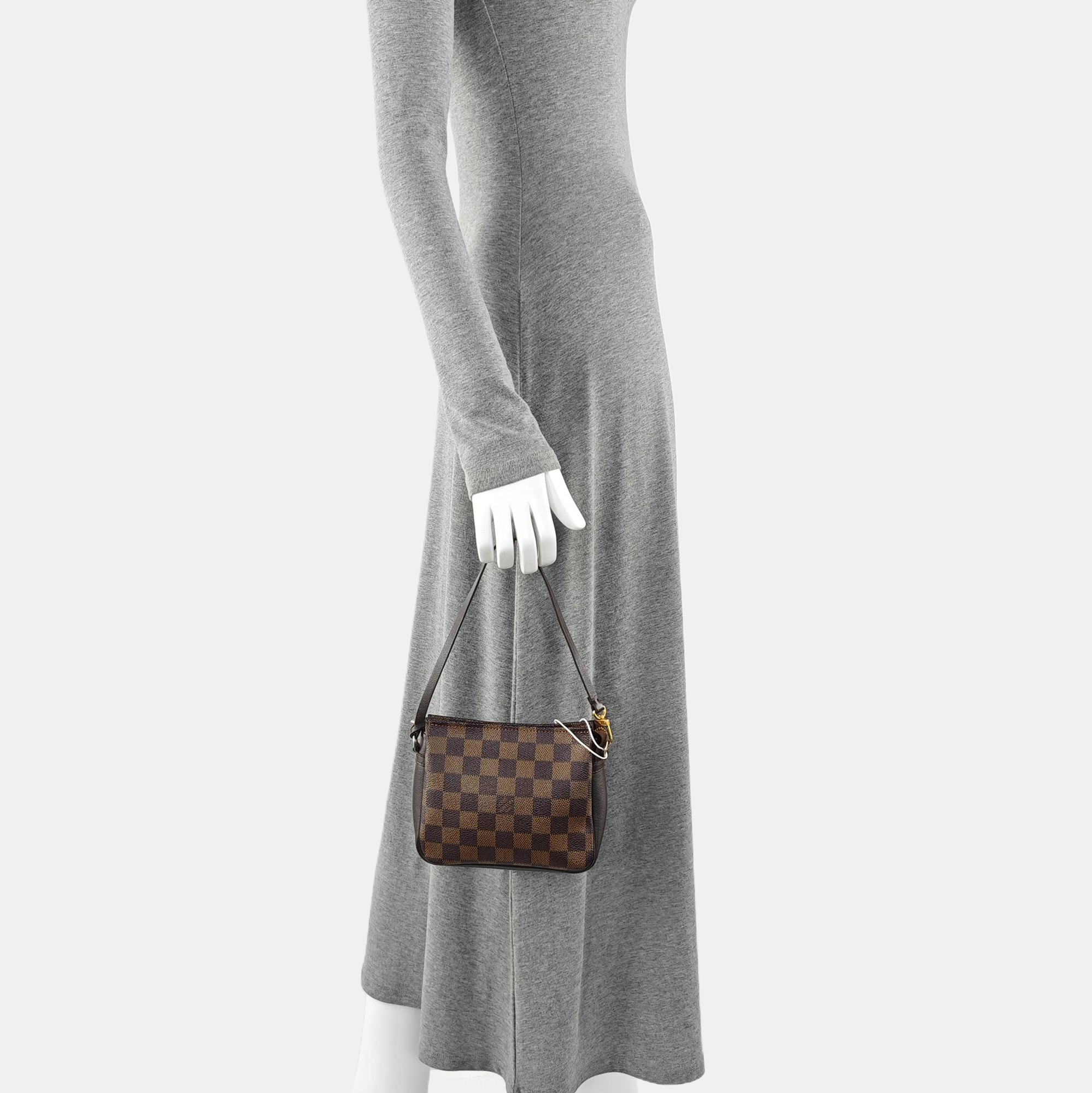 TROUSSE MAKE UP Damier Ebene Coated Canvas Brown