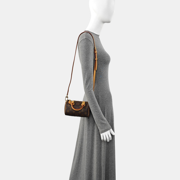 SPEEDY Nano Monogram Coated Canvas Brown