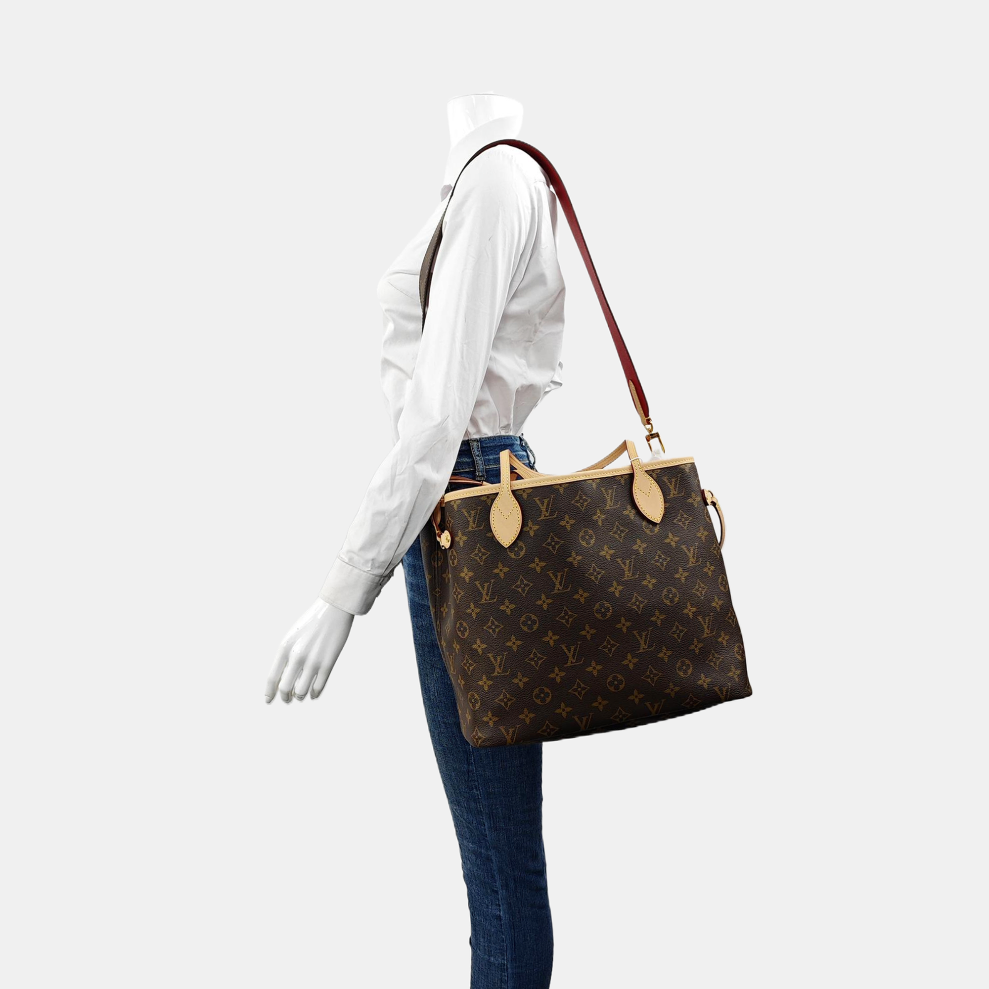 NEVERFULL MM Monogram Coated Canvas Brown