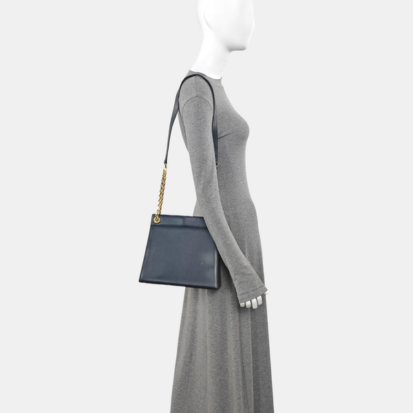 Calfskin Shoulder Bag Blue
