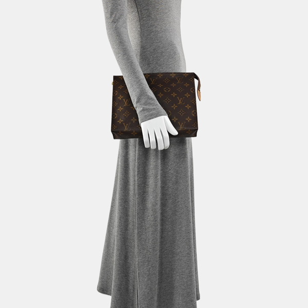 TOILET POCKET 26 Monogram Coated Canvas Brown