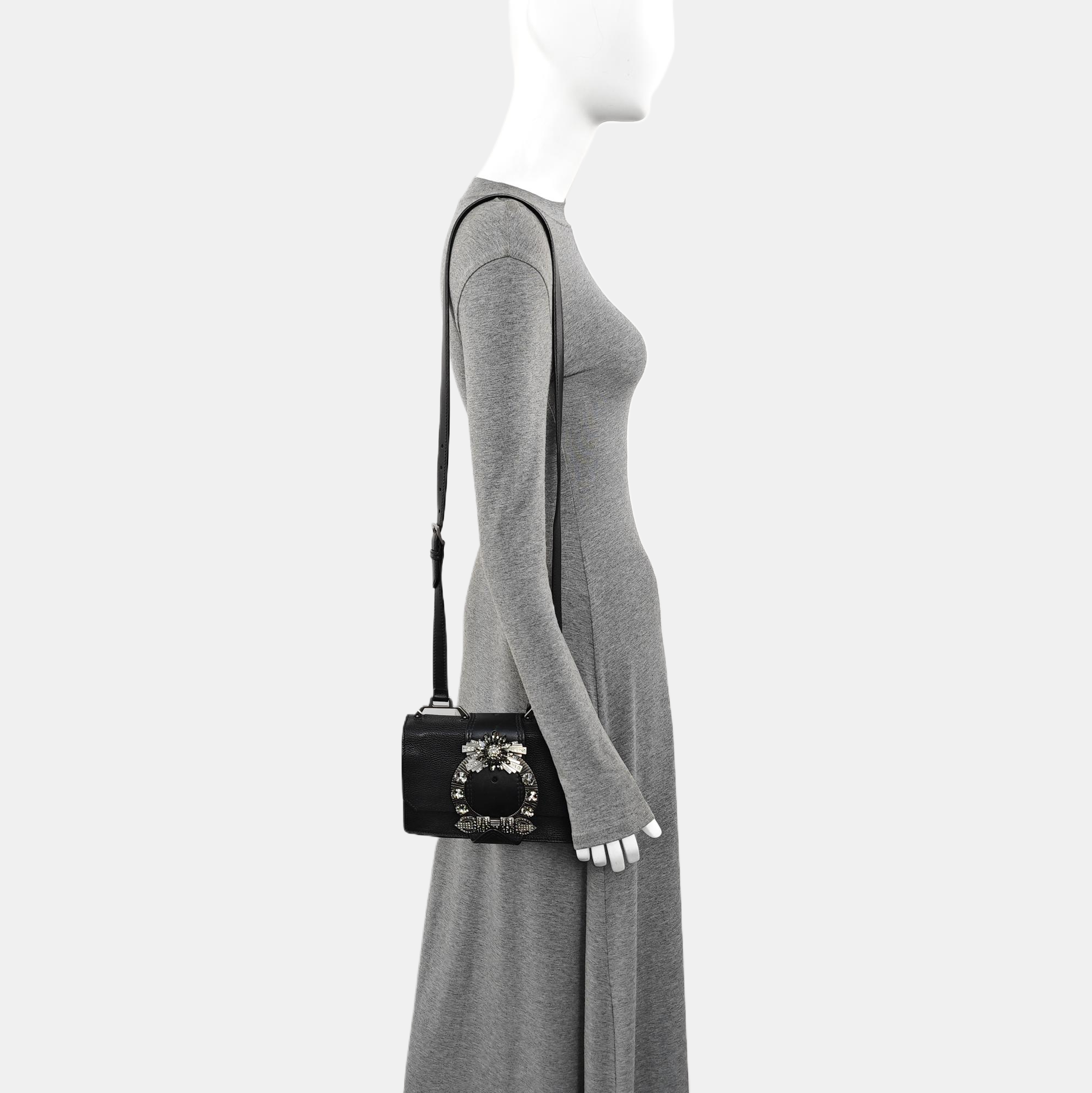 Miu Lady Calfskin Black