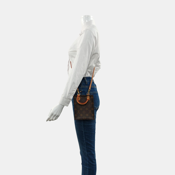 Authenticated pre-owned  SAC PLAT Mini Monogram Coated Canvas Brown - Tote Bag at Looply