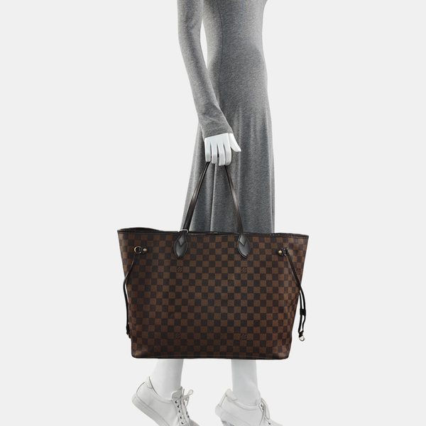 NEVERFULL GM Damier Ebene Coated Canvas Brown