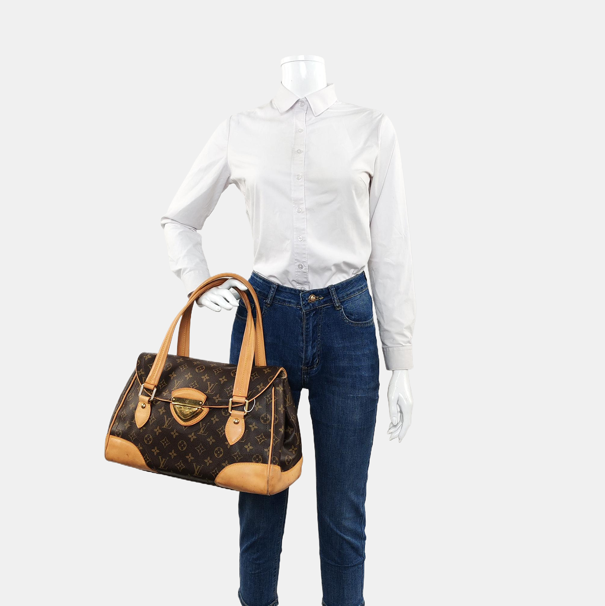 BEVERLY Monogram Coated Canvas Brown