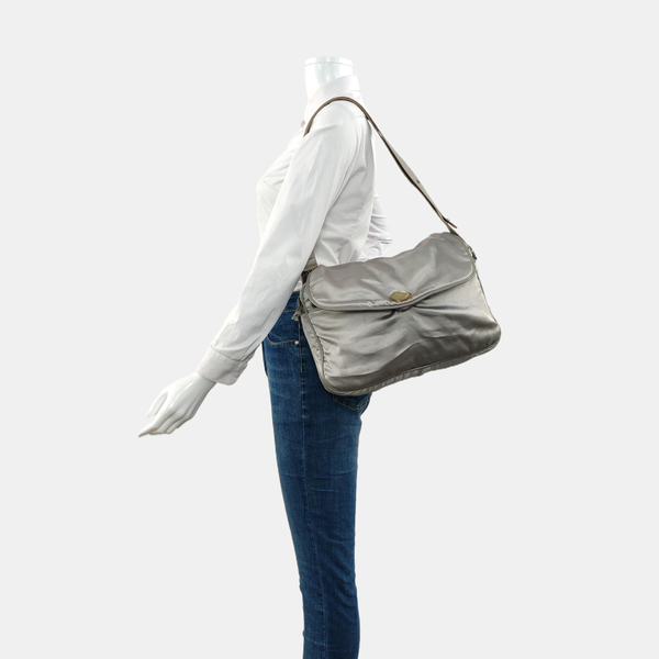 Nylon Shoulder Bag Silver