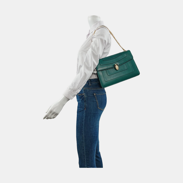 SERPENTI FOREVER Medium Calfskin Green