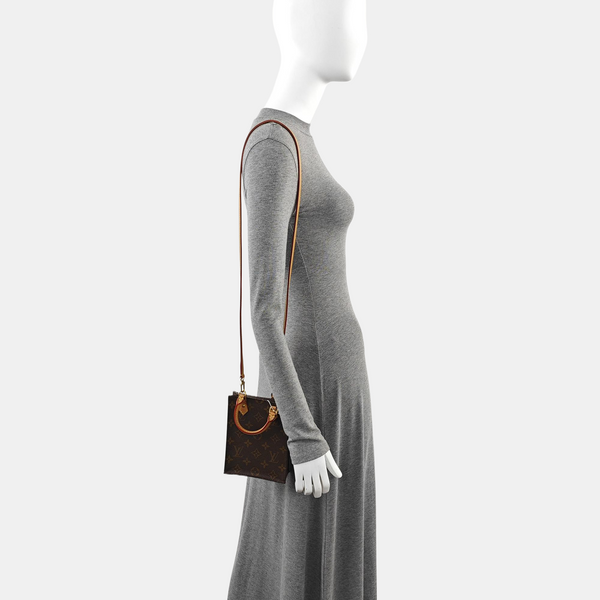 SAC PLAT Mini Monogram Coated Canvas Brown