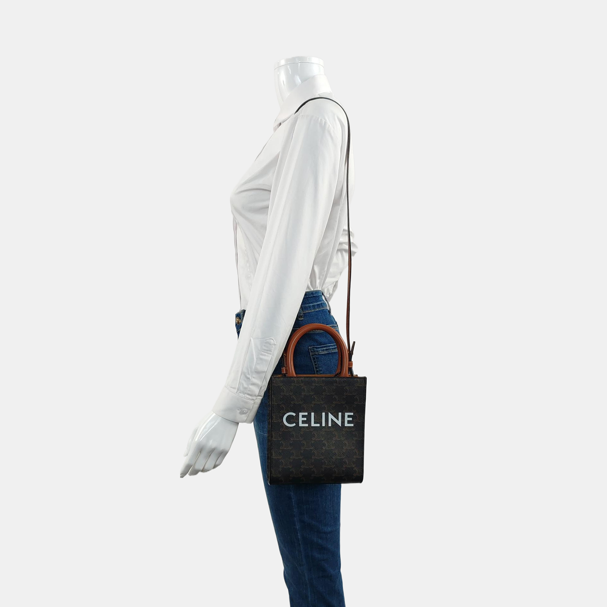 CABAS CELINE Mini Coated Canvas Brown
