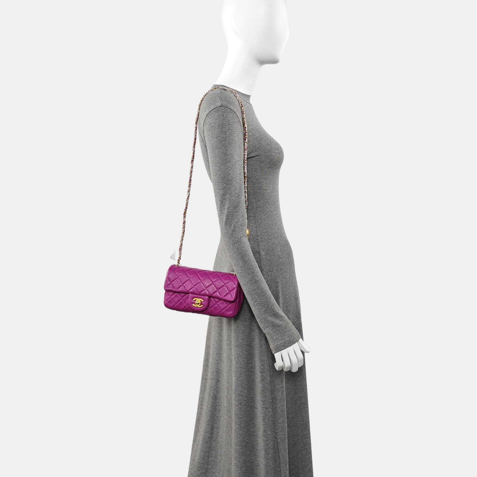 CLASSIC FLAP Mini Quilted Lambskin Purple