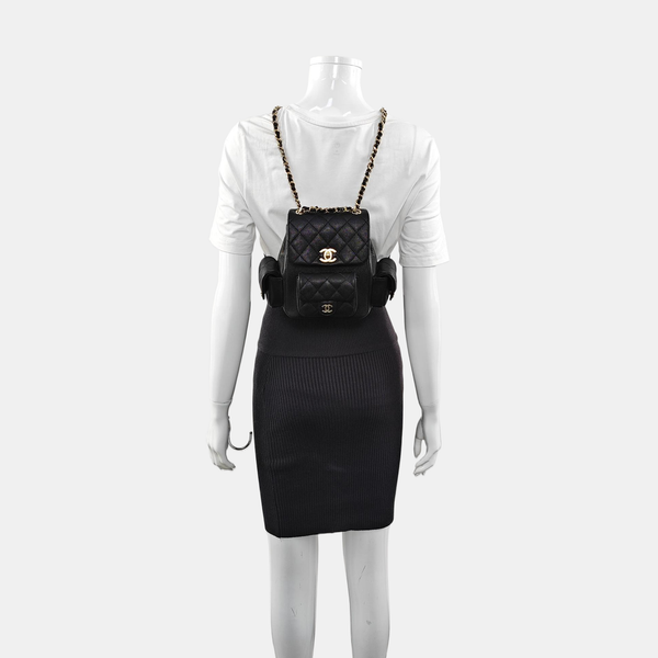 Quilted Grained Calfskin Small Black