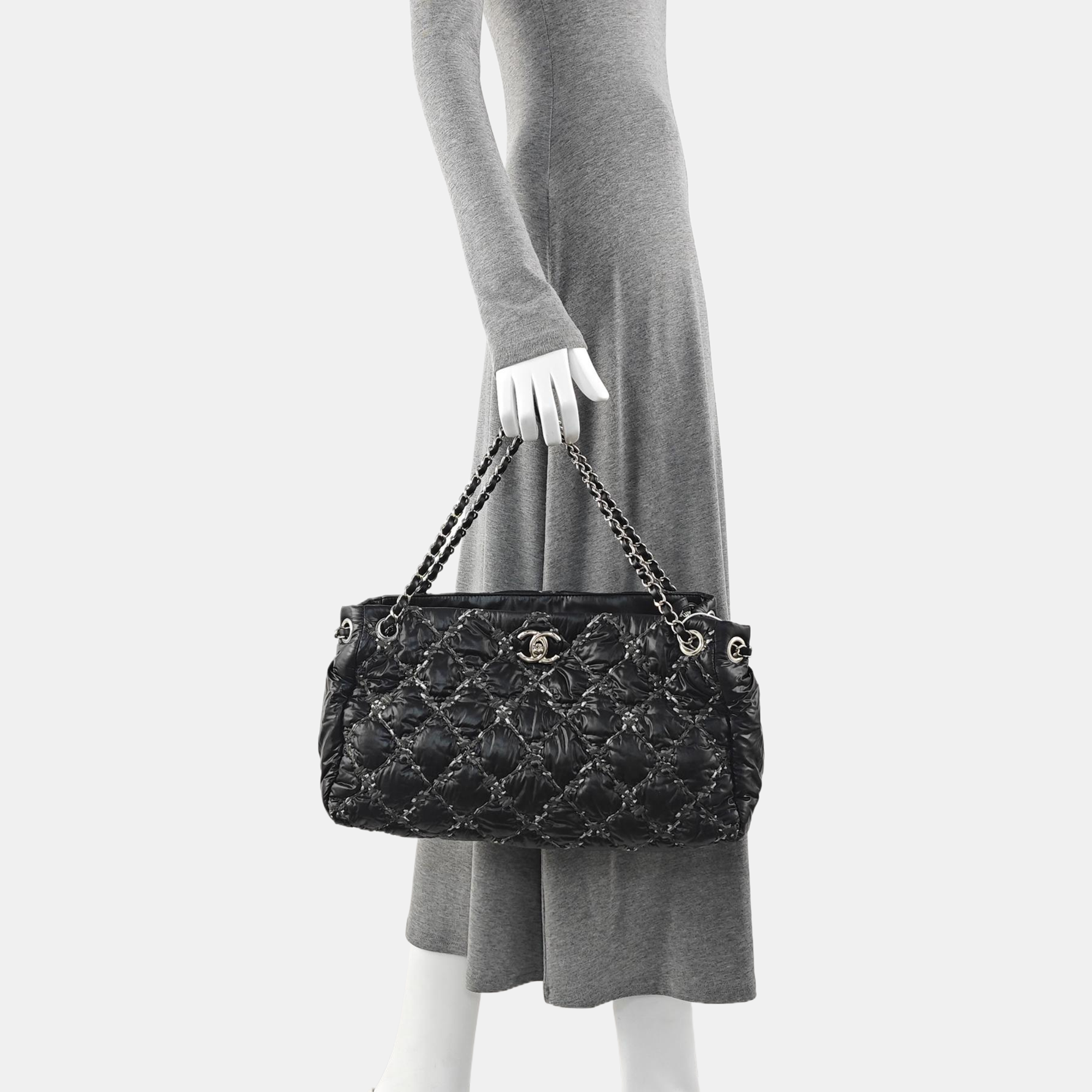 TWEED ON STITCH Quilted Nylon Black