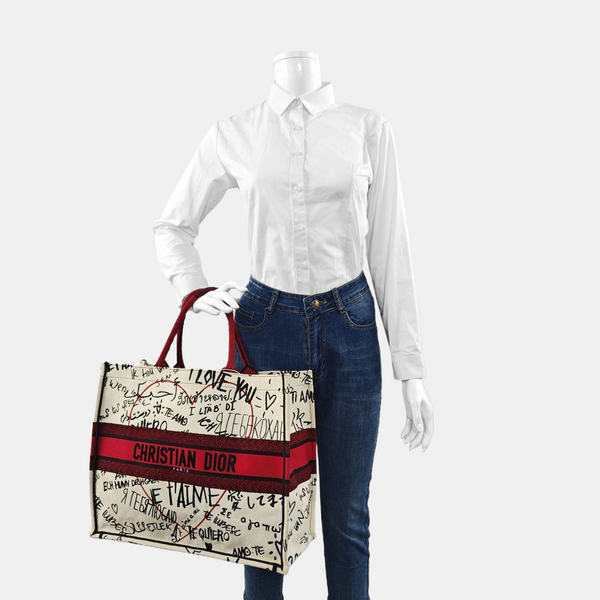 Book Tote Large Canvas White