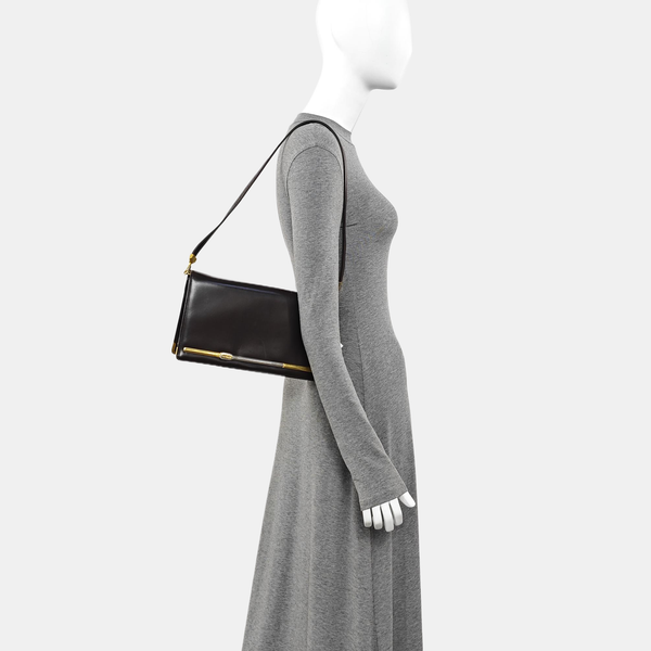 Calfskin Top Handle Bag Black