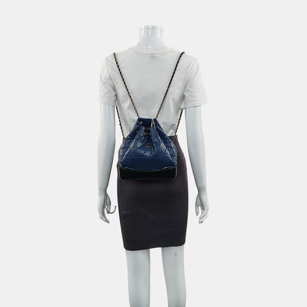 GABRIELLE Small Quilted Calfskin Blue