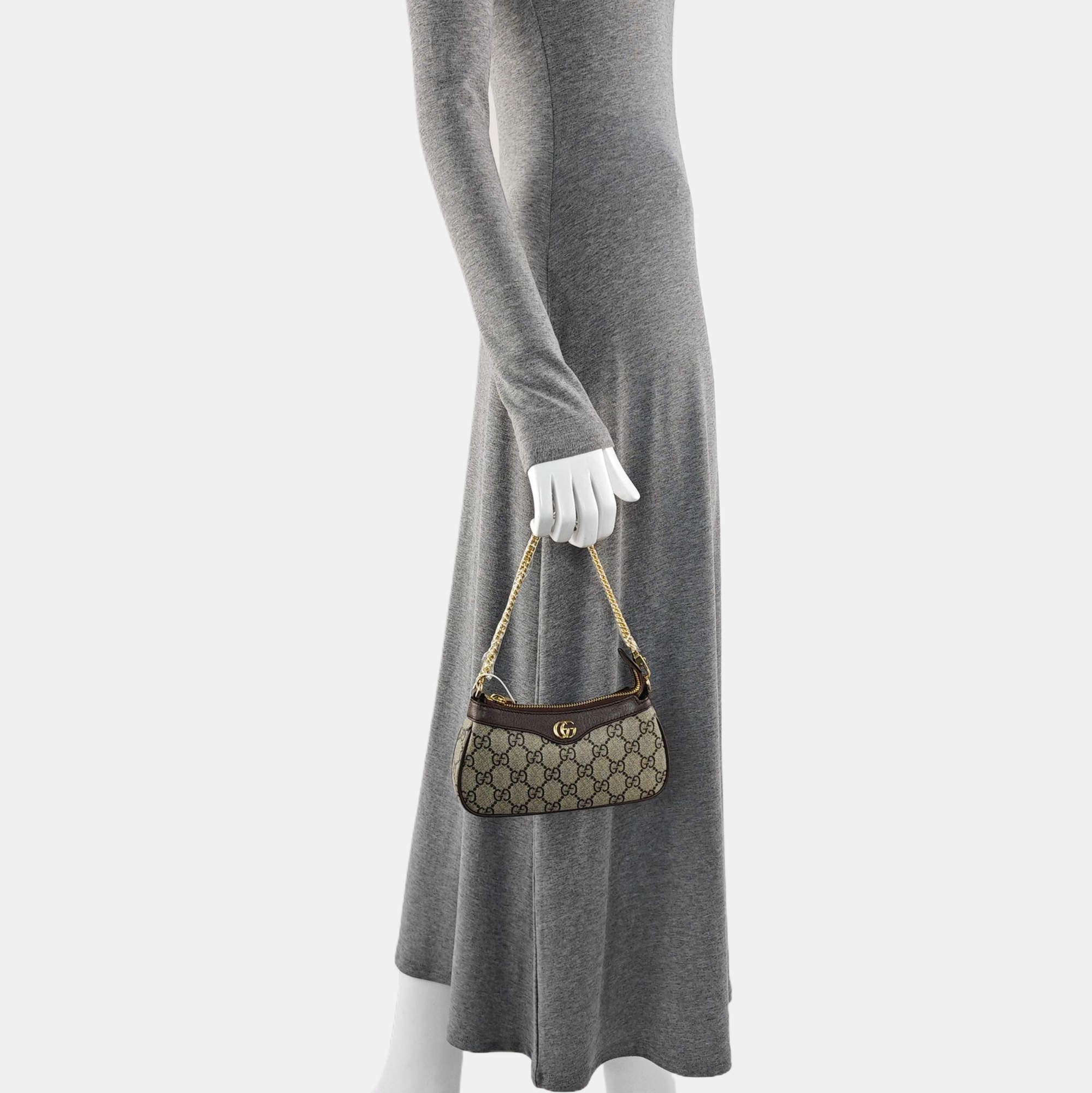 Ophidia Mini Monogram Coated Canvas Beige