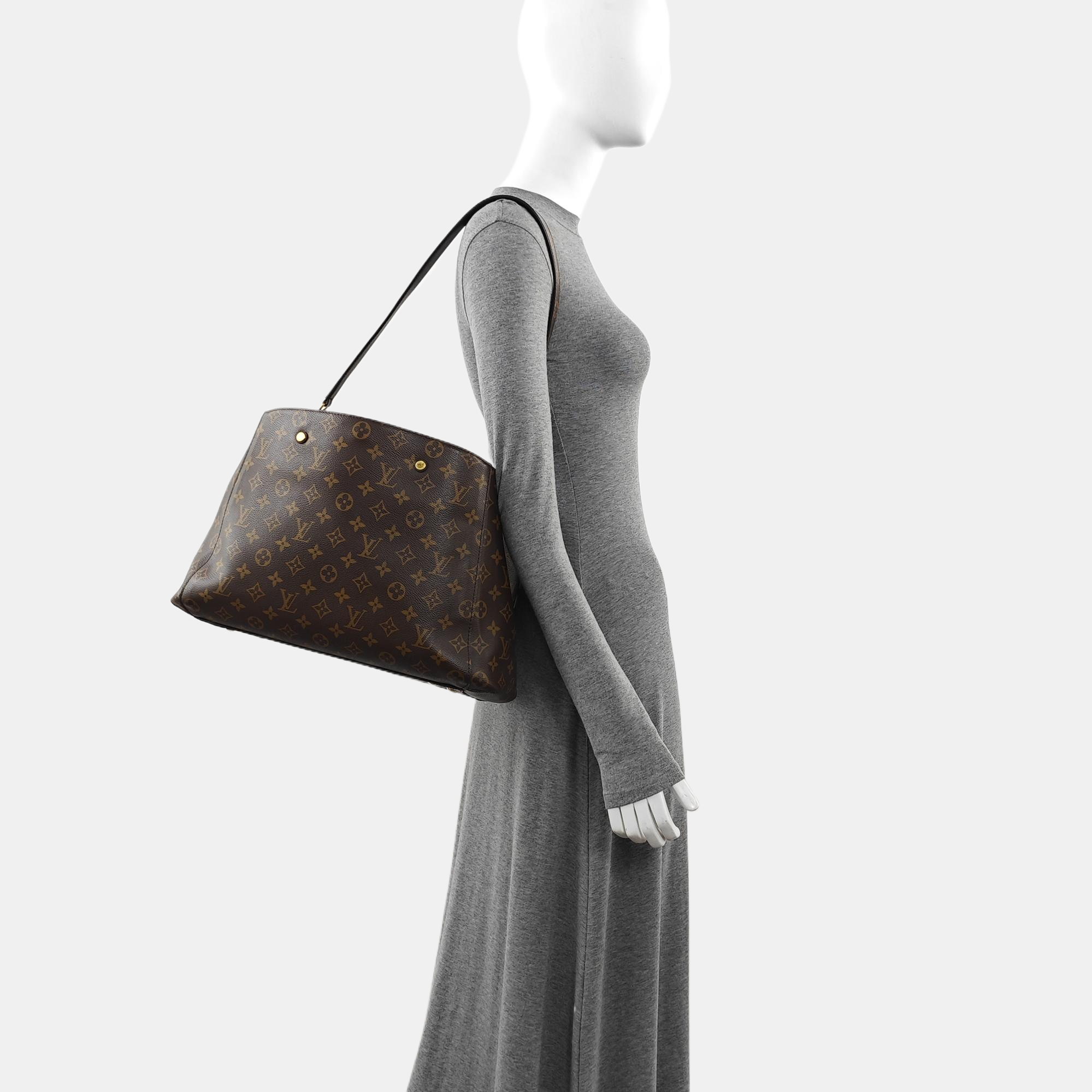 MONTAIGNE GM Monogram Coated Canvas Brown