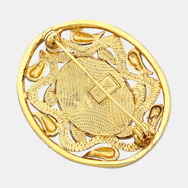 Metal Gold Brooch
