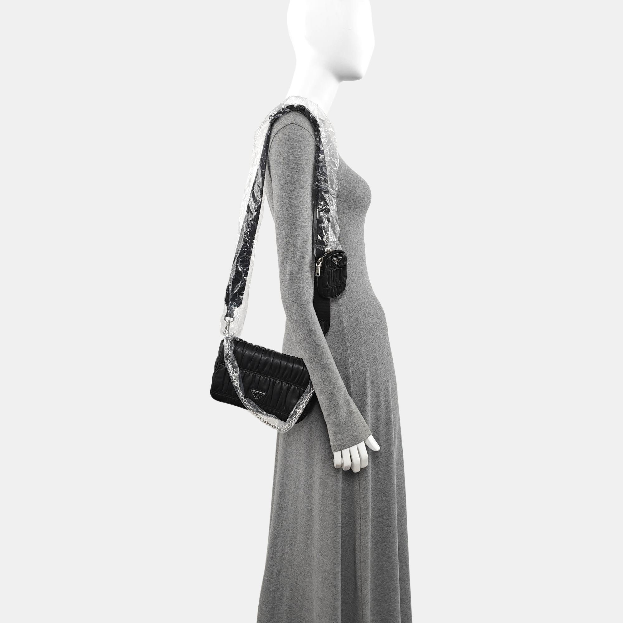 Quilted Lambskin Shoulder Bag Black