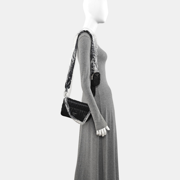 Quilted Lambskin Shoulder Bag Black