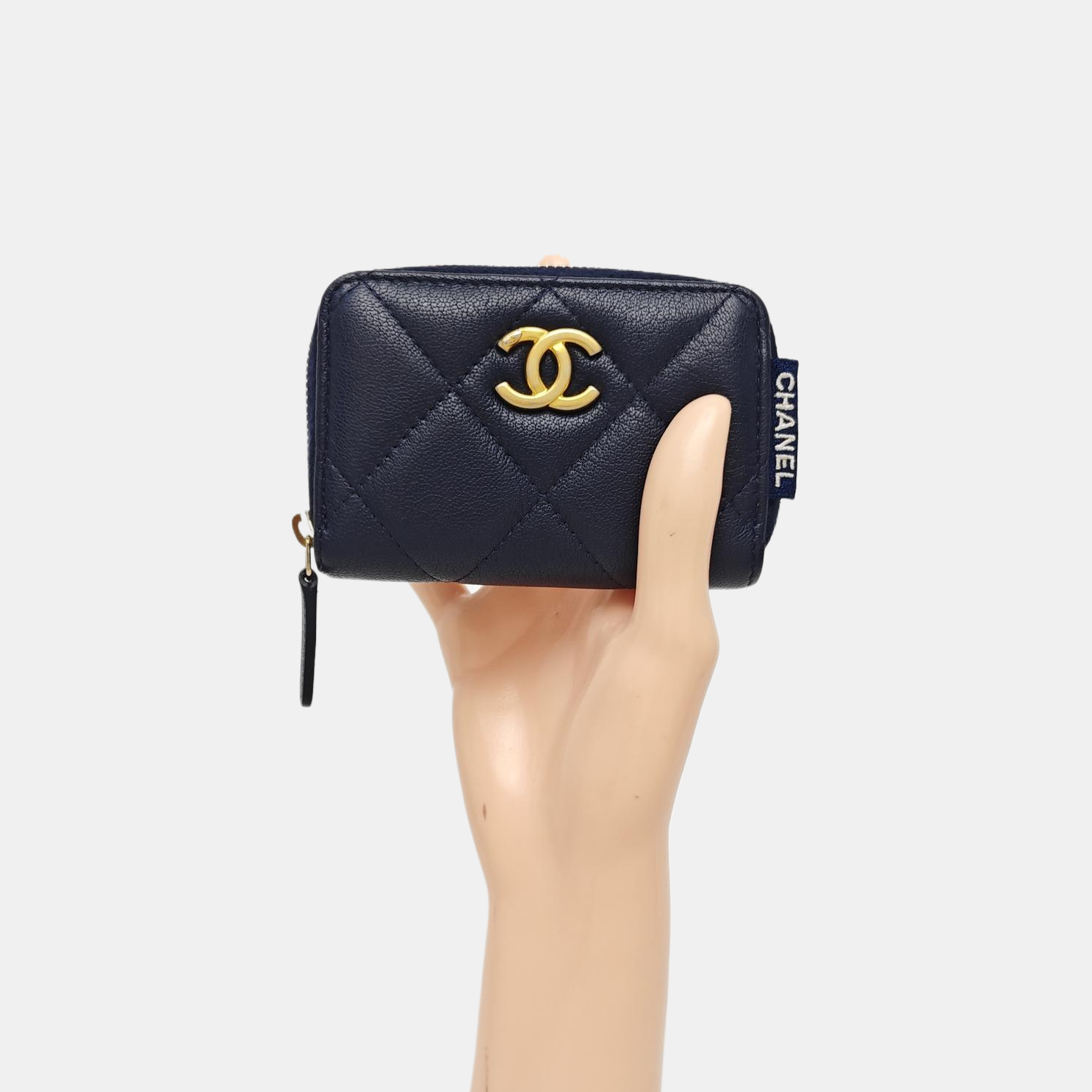 Quilted Lambskin Wallet Blue
