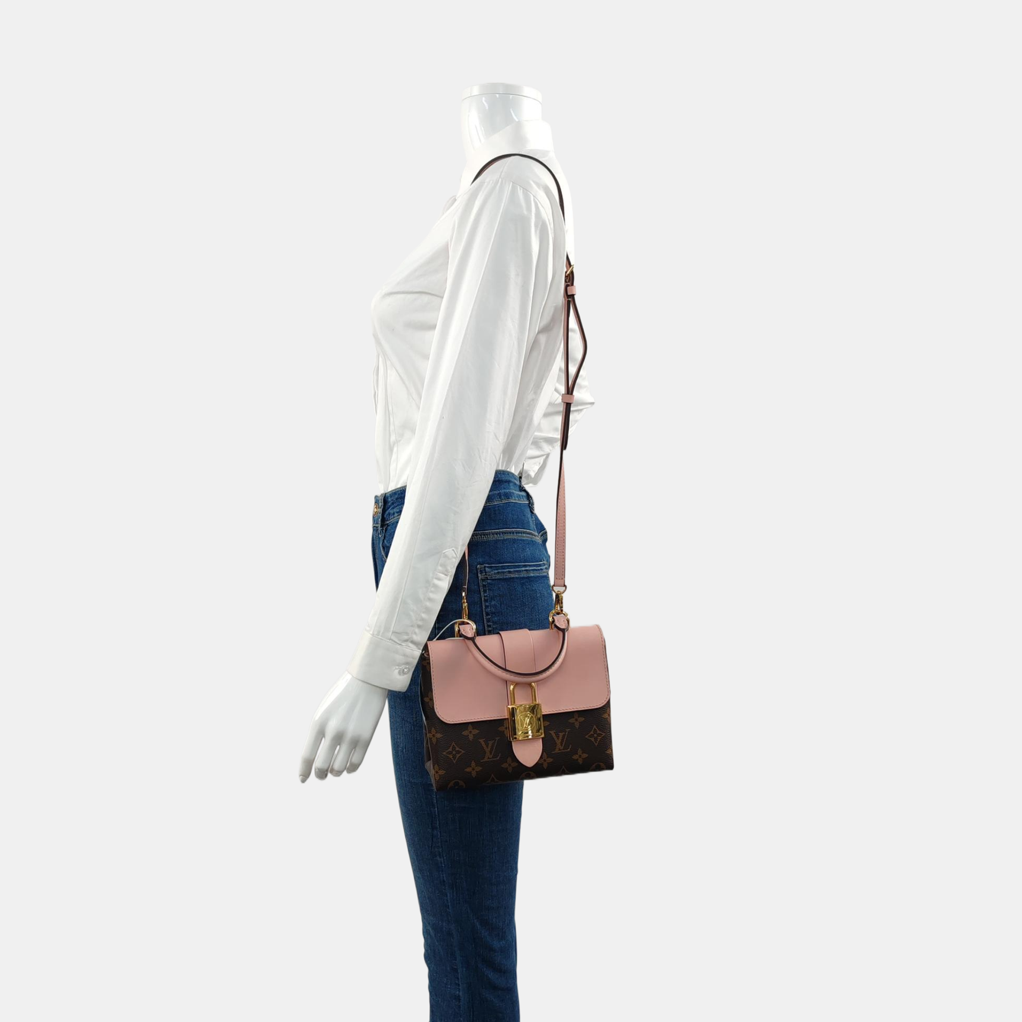 LOCKY BB Monogram Coated Canvas Pink
