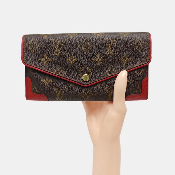 SARAH RETIRO Monogram Coated Canvas Brown Wallet