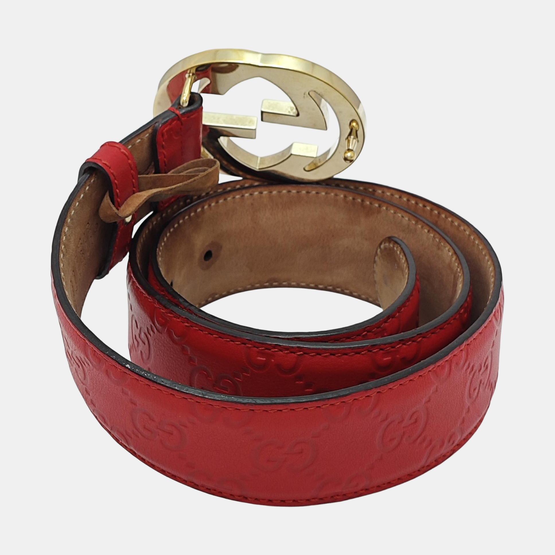 Leather Belt Red