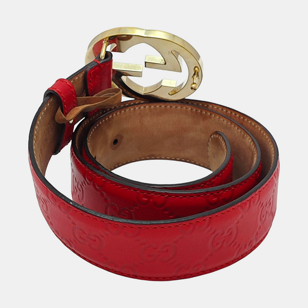 Leather Belt Red