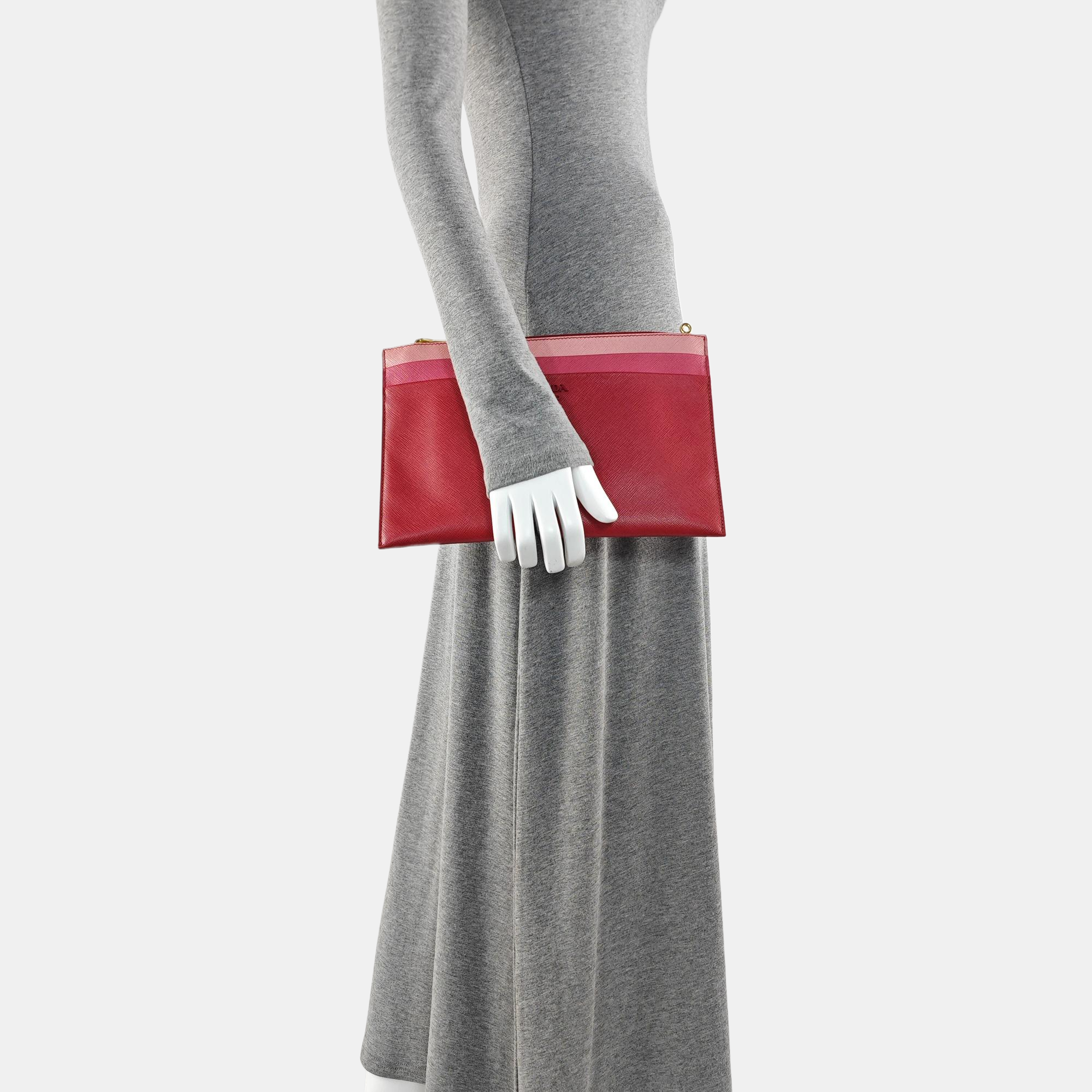 Calfskin Clutch Red