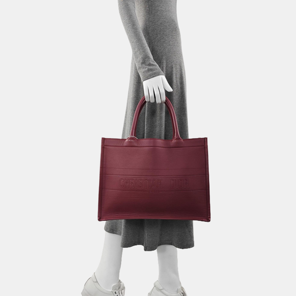 Authenticated pre-owned  Book Tote Medium Calfskin Beige - Tote Bag at Looply