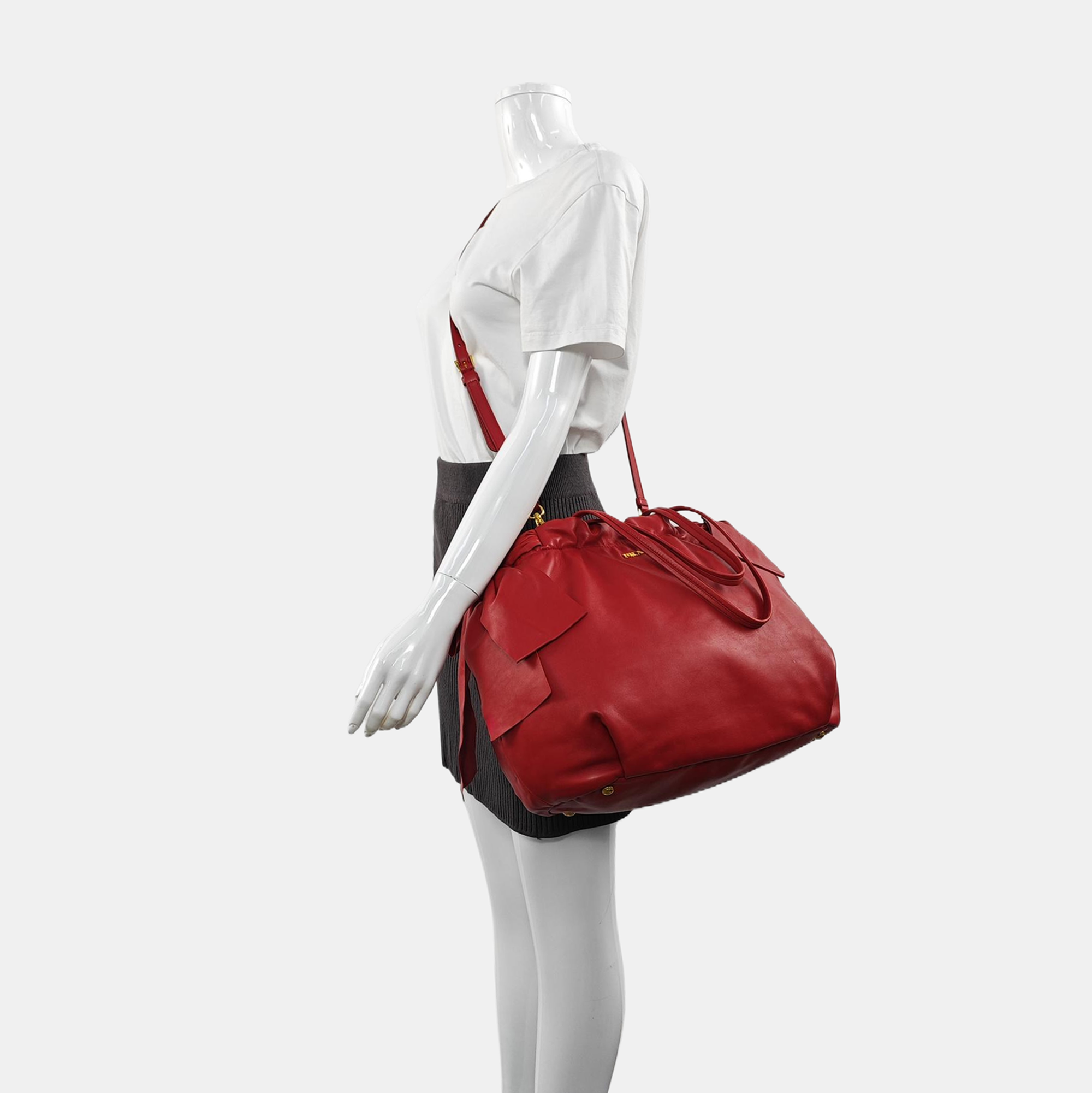 Calfskin Tote Bag Red