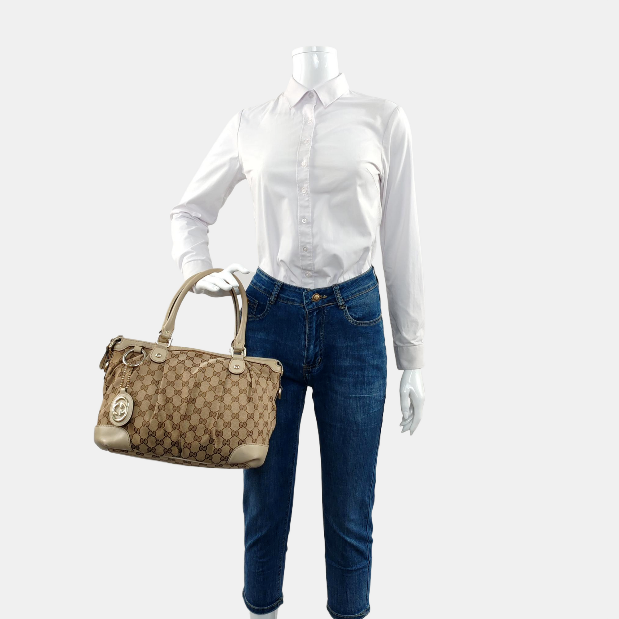 Sukey Monogram Canvas Beige