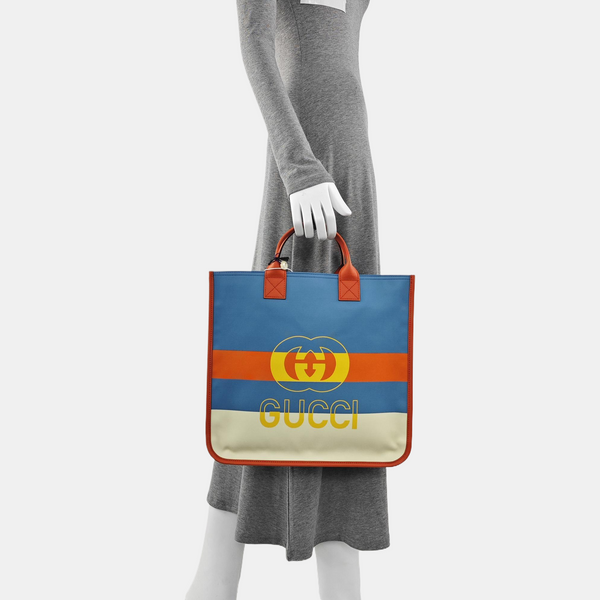 Nylon Top Handle Bag Blue