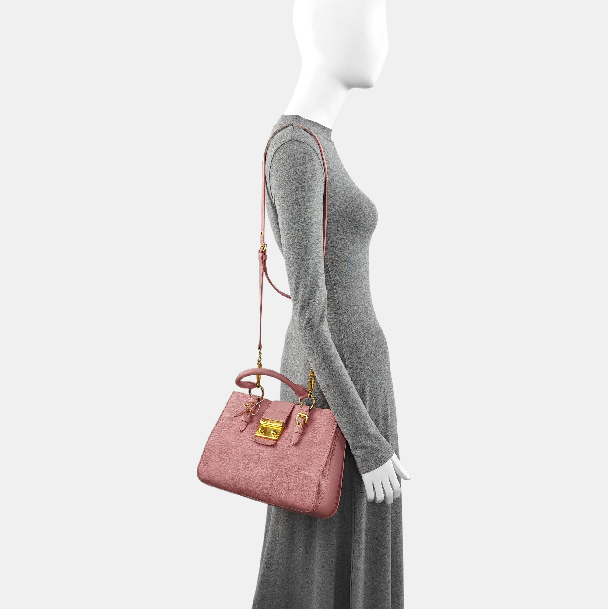 Calfskin Shoulder Bag Pink