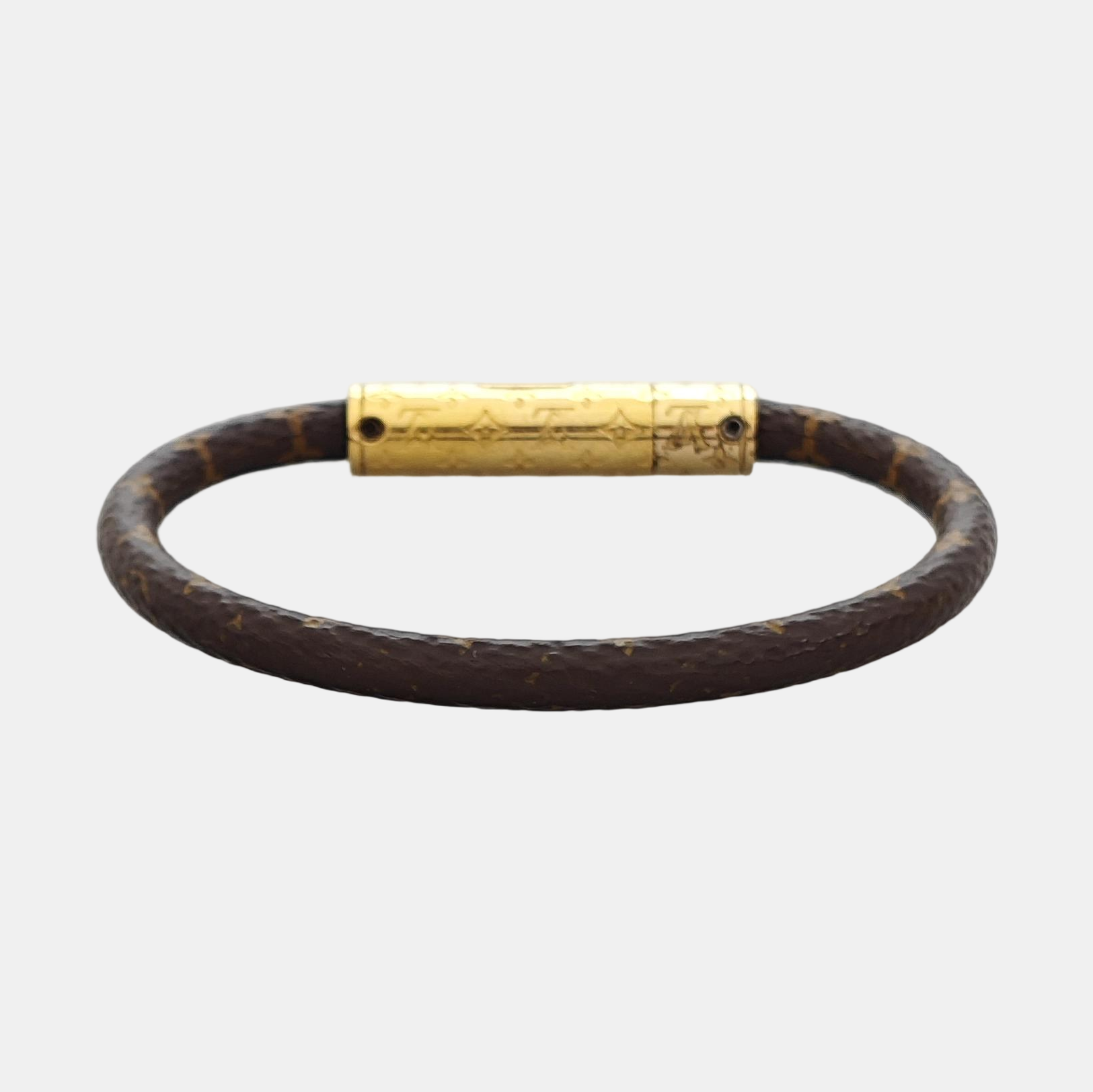 CONFIDENTIEL Coated Canvas Brown Bangle