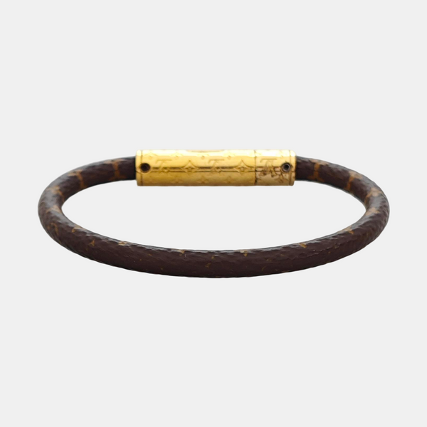 CONFIDENTIEL Coated Canvas Brown Bangle