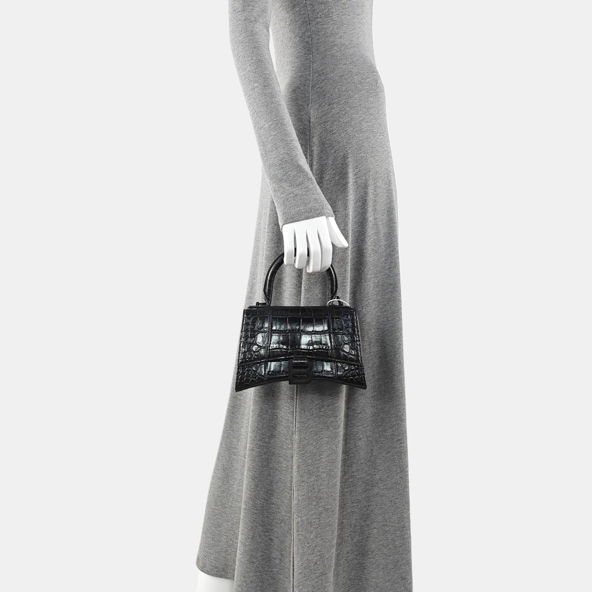Hourglass Small Calfskin Black