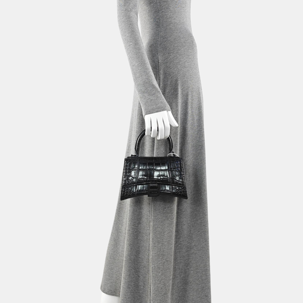 Hourglass Small Calfskin Black