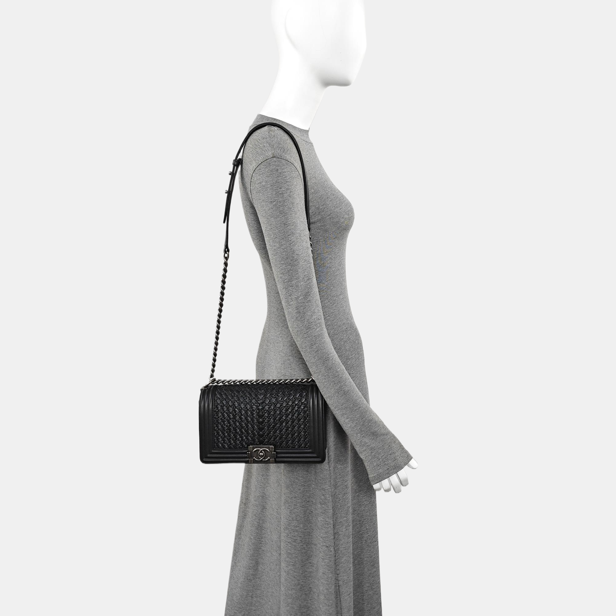 BOY CHANEL Medium Calfskin Black