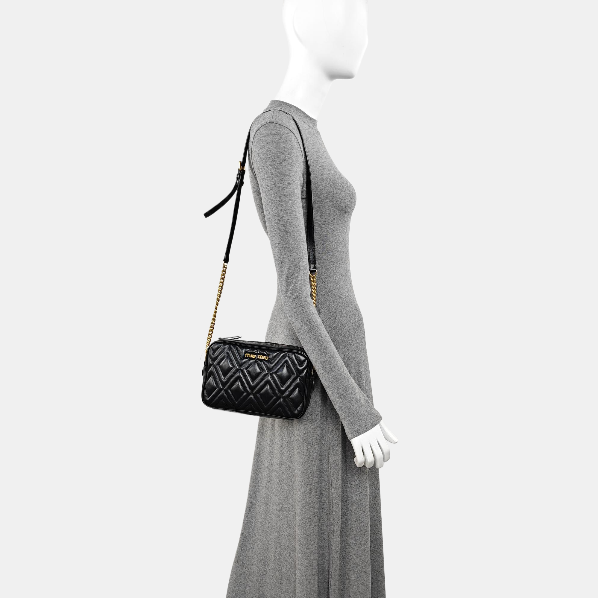 Quilted Calfskin Shoulder Bag Black