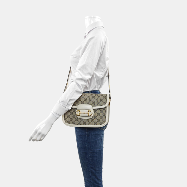 Horsebit 1955 Small Monogram Coated Canvas Beige