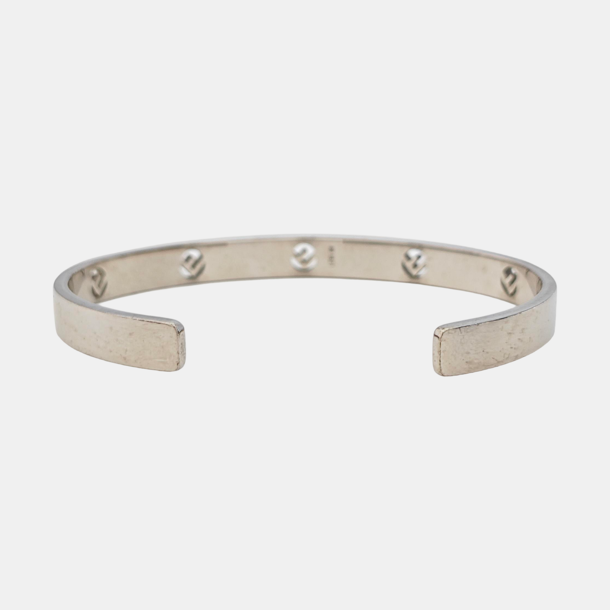 F Is Metal Silver Bangle